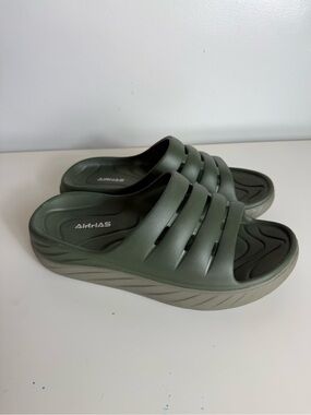 Airhas Recovery Slides Shoes Unisex Green Mens 10 Womens 12 Comfort Beach Summer